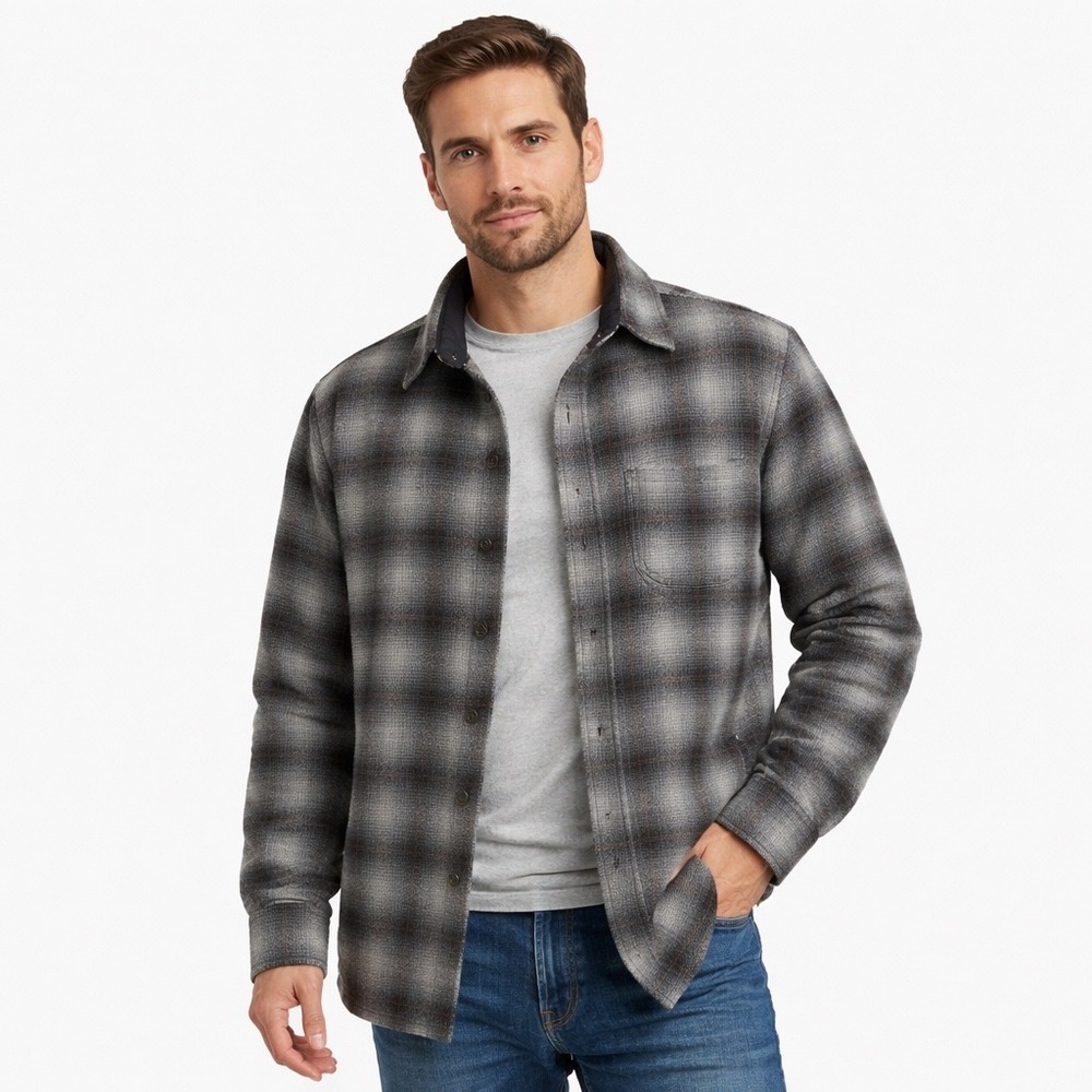 Pendleton Men's Virgin Wool Plaid Flannel Shirt Size L Lumberjack Shacket Preppy